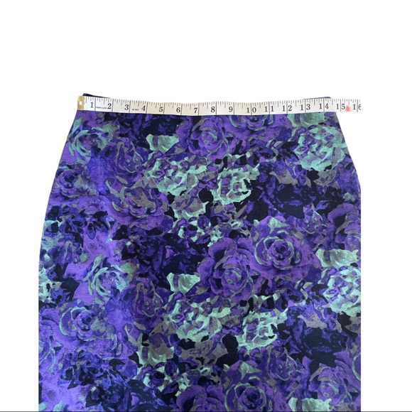 TALBOTS Purple & Turquoise Floral Pencil Skirt - Picture 3 of 4